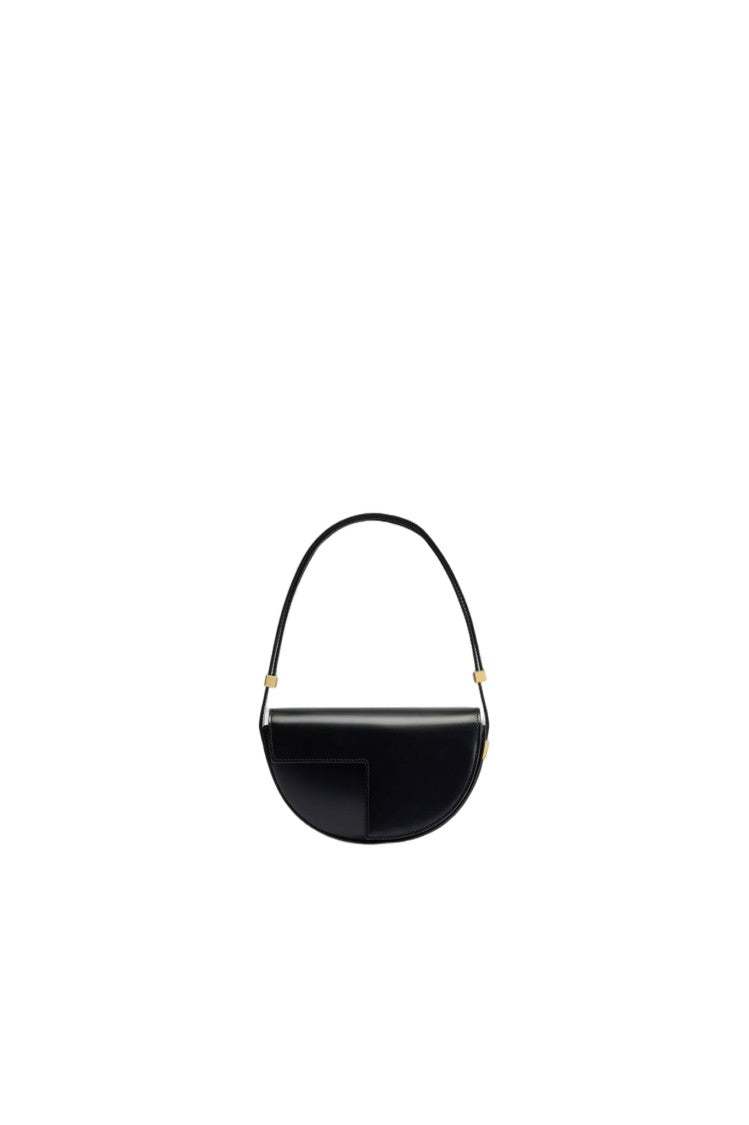Patou Half-Circle Black Handbag With Geometric Cut-Outs