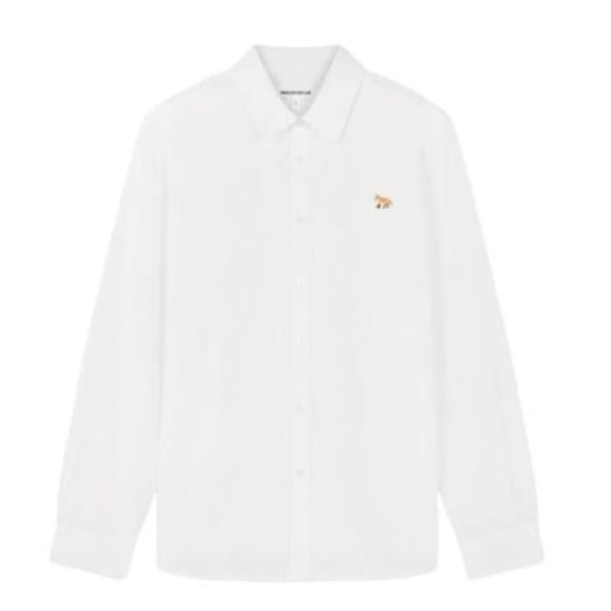 Maison Kitsuné Classic White Button-Up Shirt With Pointed Collar