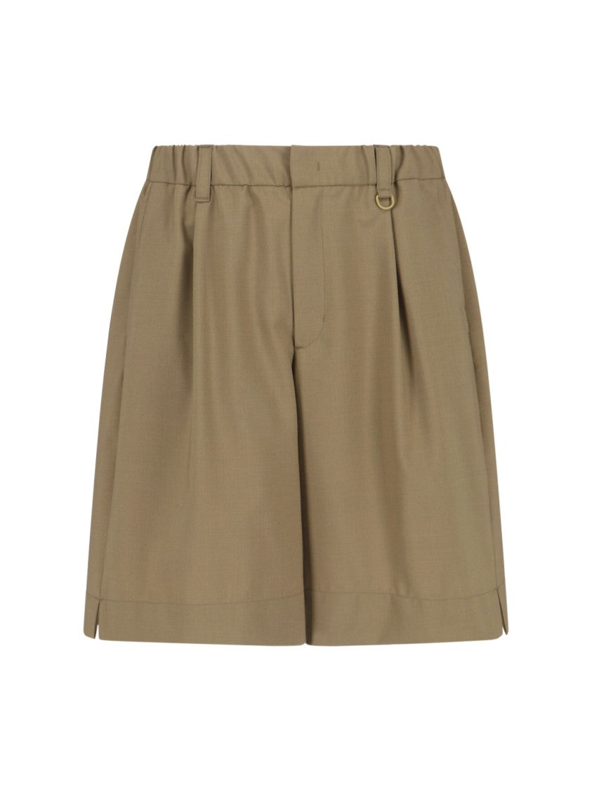 Laminar Wool Blend Shorts – Beige