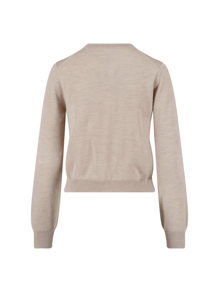 Maison Kitsuné Beige Baby Fox Merino Wool Cardigan