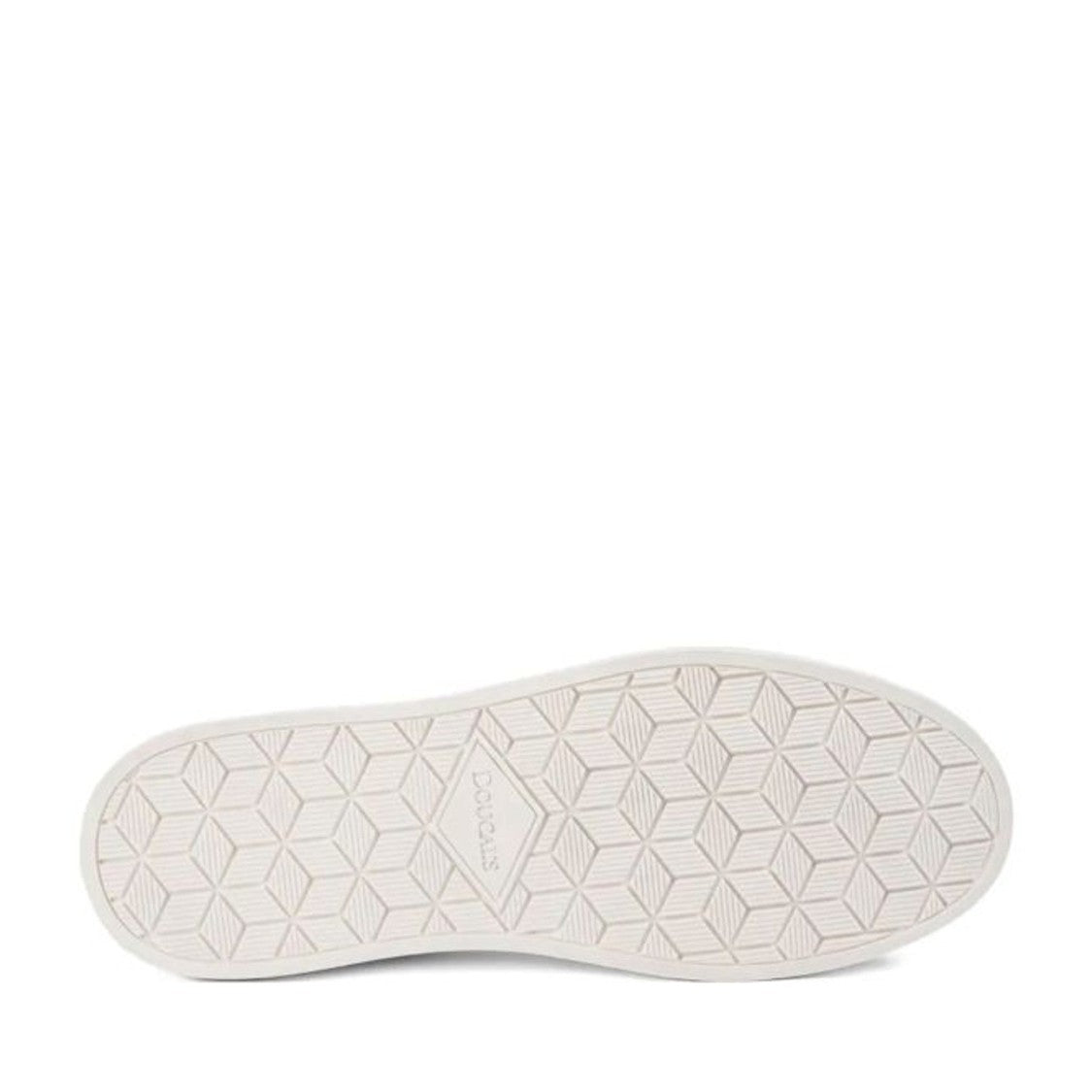 Doucal's White Minimalist Taupe Calf Leather Rubber Sole Sneakers