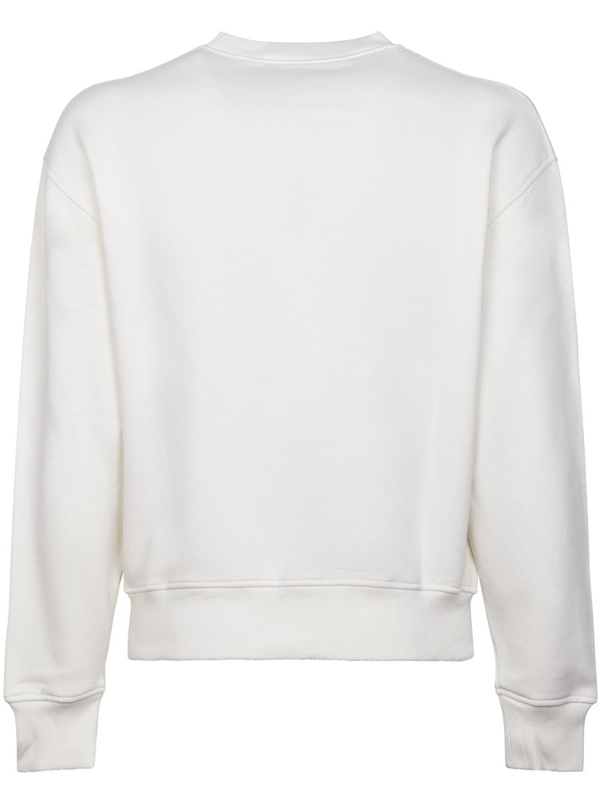 Palm Angels Crewneck Sweatshirt With Textured Teddy Bear Applique