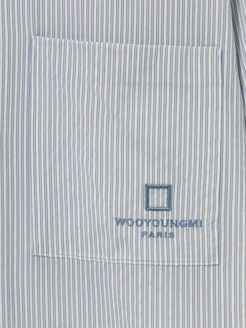 Wooyoungmi Classic Button-Down Shirt With Subtle Vertical Stripes