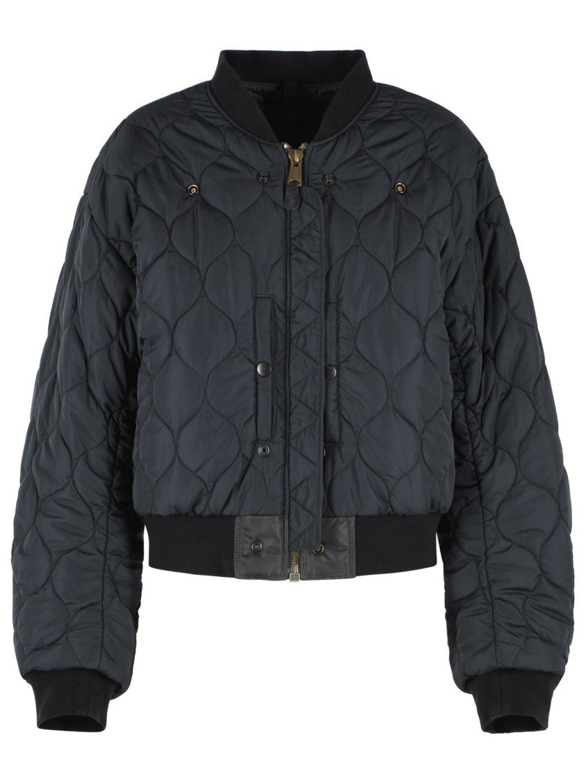 Maison Margiela Dark Grey Reversible Ribbed Polyamide Bomber Jacket