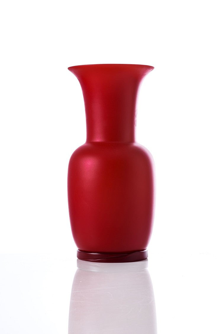 Venini Medium Sandblasted Opalino Glass Vase