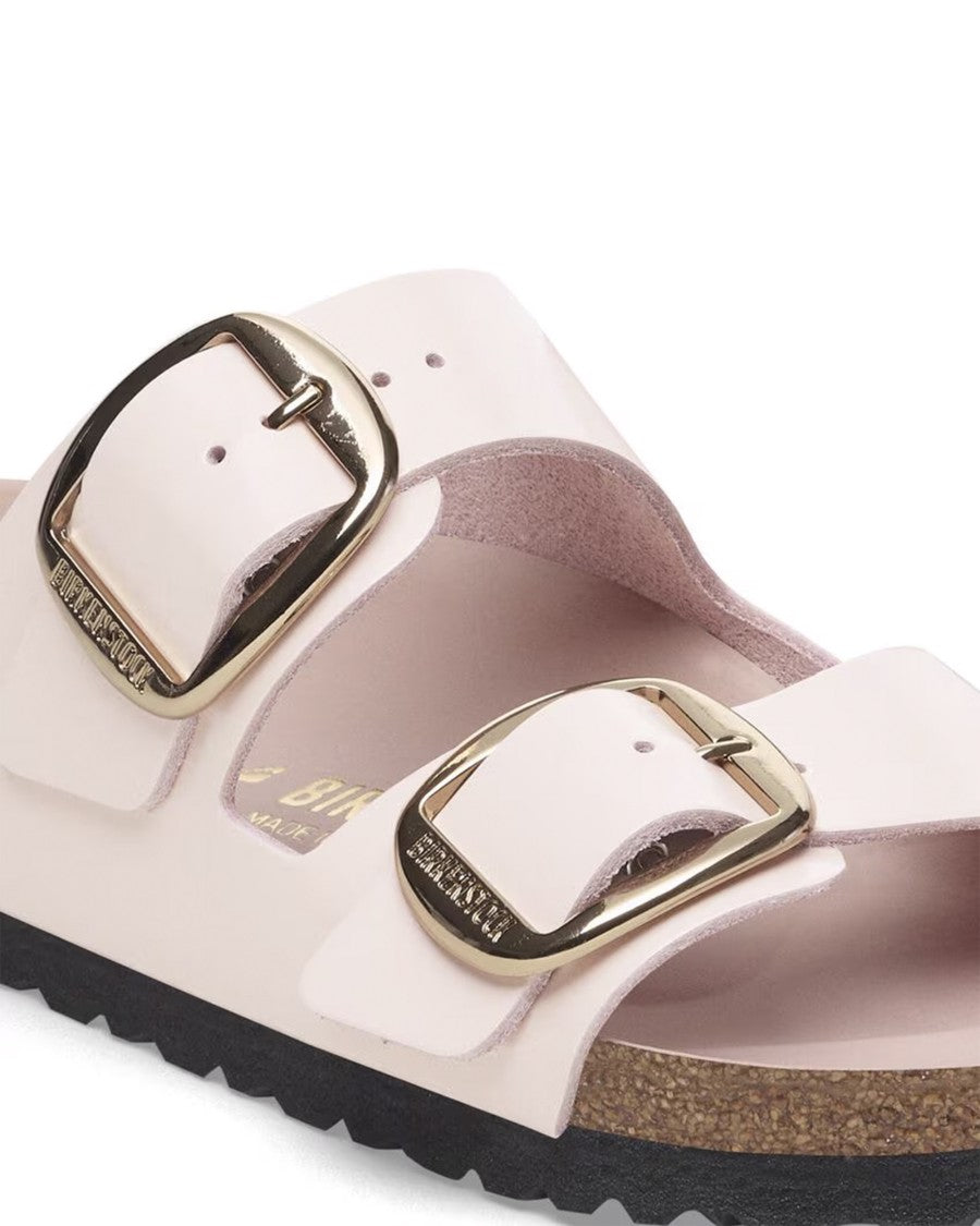 Birkenstock Arizona Big Buckle High-Shine Light Pink Slides - Slim Fit
