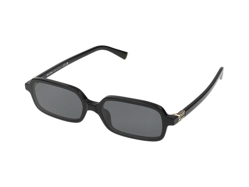 Miu Miu Bold Rectangular Acetate Sunglasses With Gold Accents