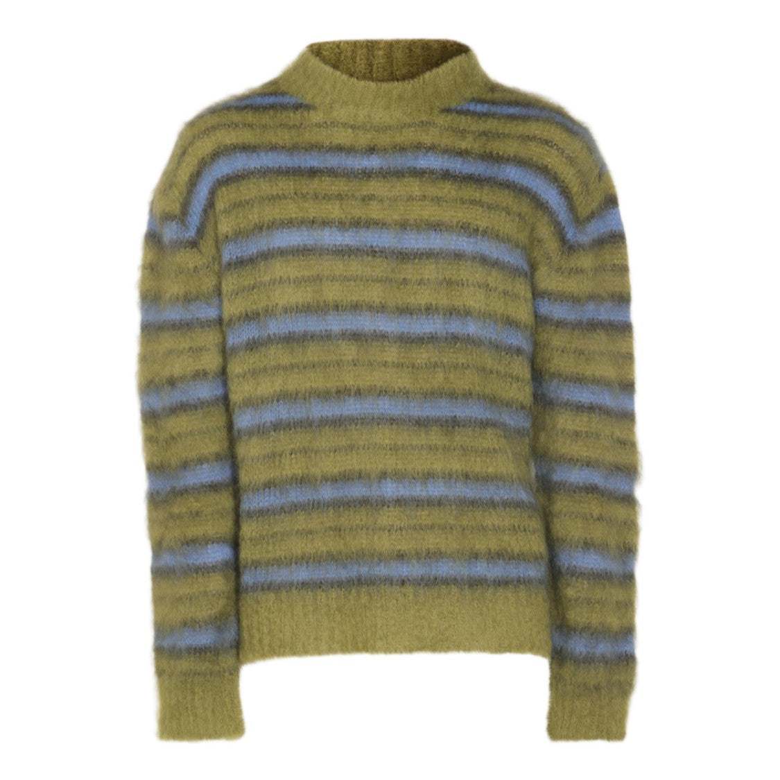 Marni Fuzzy Texture Sweater With Horizontal Stripes