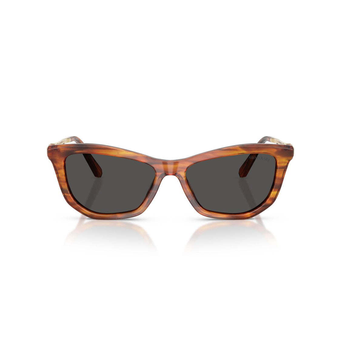 Swarovski 0Sk6057 Rectangular Tortoiseshell Acetate Sunglasses With Gold-Tone Temples
