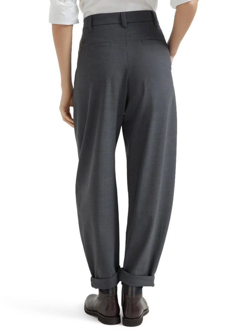 Brunello Cucinelli Relaxed Fit Grey Trousers