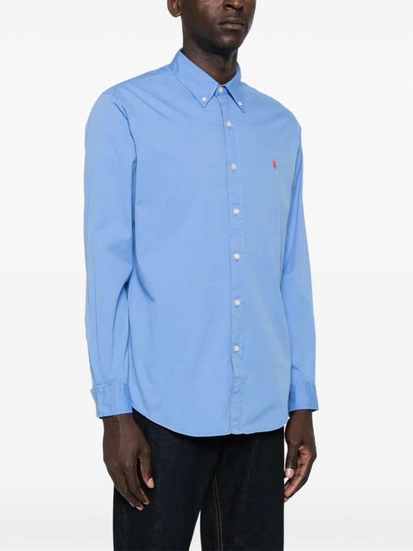 Polo Ralph Lauren Sky Blue Button-Down Shirt With Classic Collar