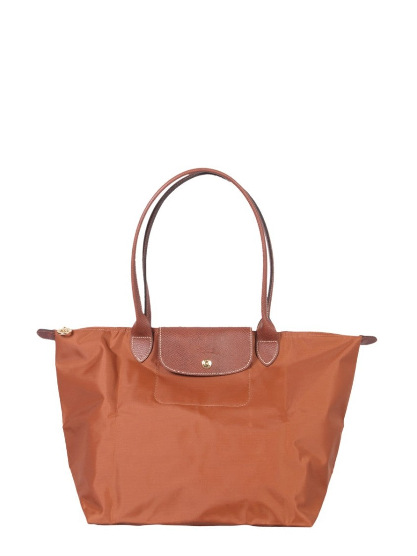 Longchamp Spacious Rectangular Tote Bag With Leather Accents