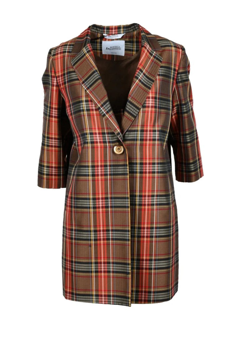 Bottega Martinese Brown/Red Stretch Coat