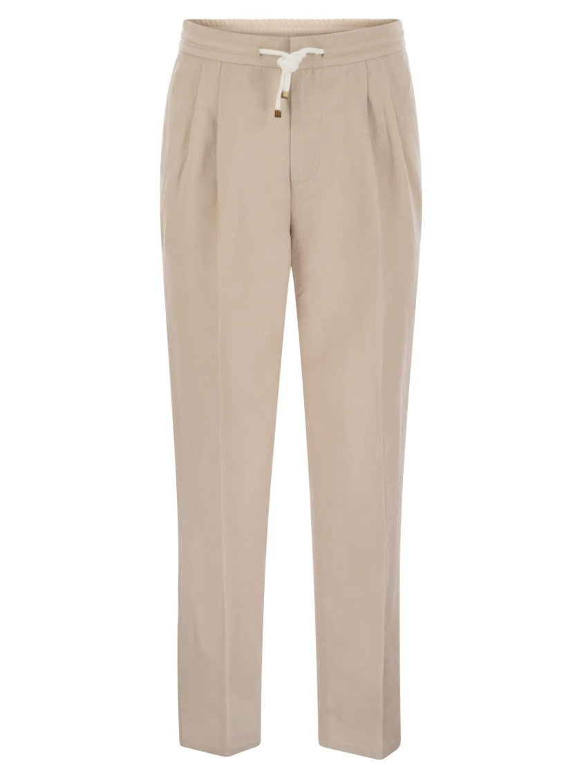 Brunello Cucinelli Leisure Fit Trousers In Linen