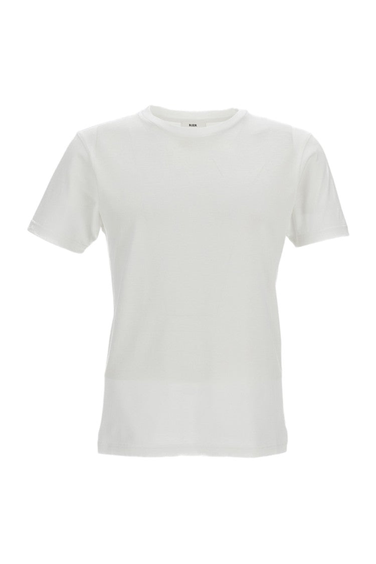 Rier White Fitted Crew-Neck Cotton T-Shirt