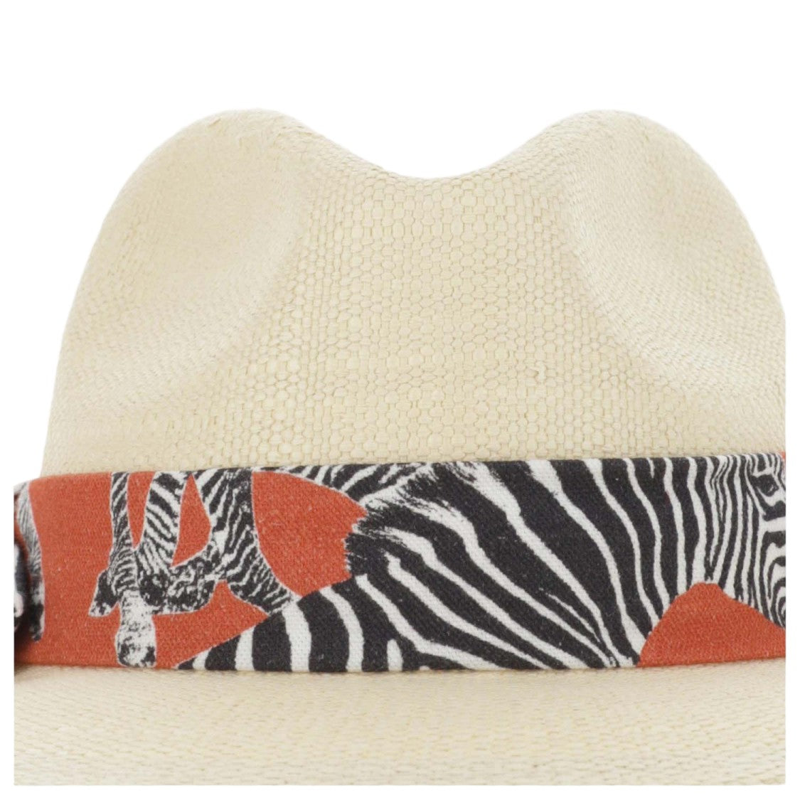 Alexia Alvarez De Toledo Panama Hat With Zebra Pattern Belt