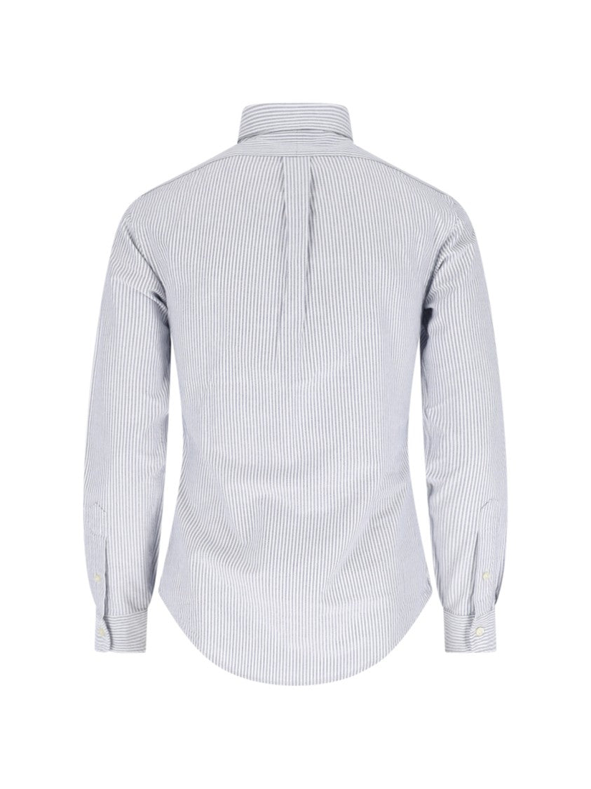 Polo Ralph Lauren Light Blue Vertical Stripe Cotton Button-Down Shirt