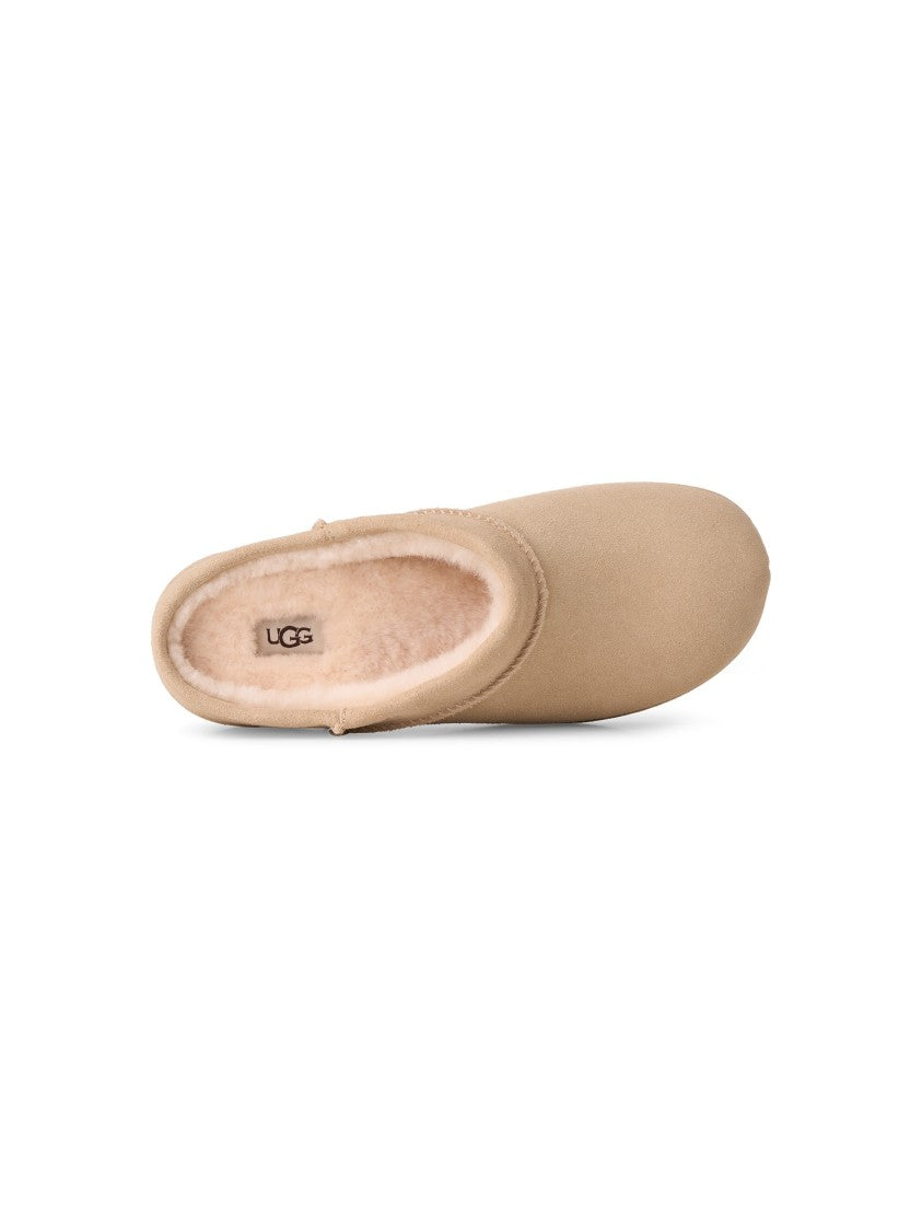 Ugg Versatile Suede Slip-On Clog With Sheepskin Comfort