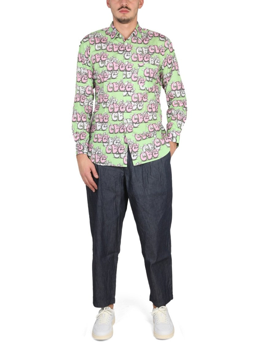 Comme Des Garçons Printed Casual Shirt With Classic Collar