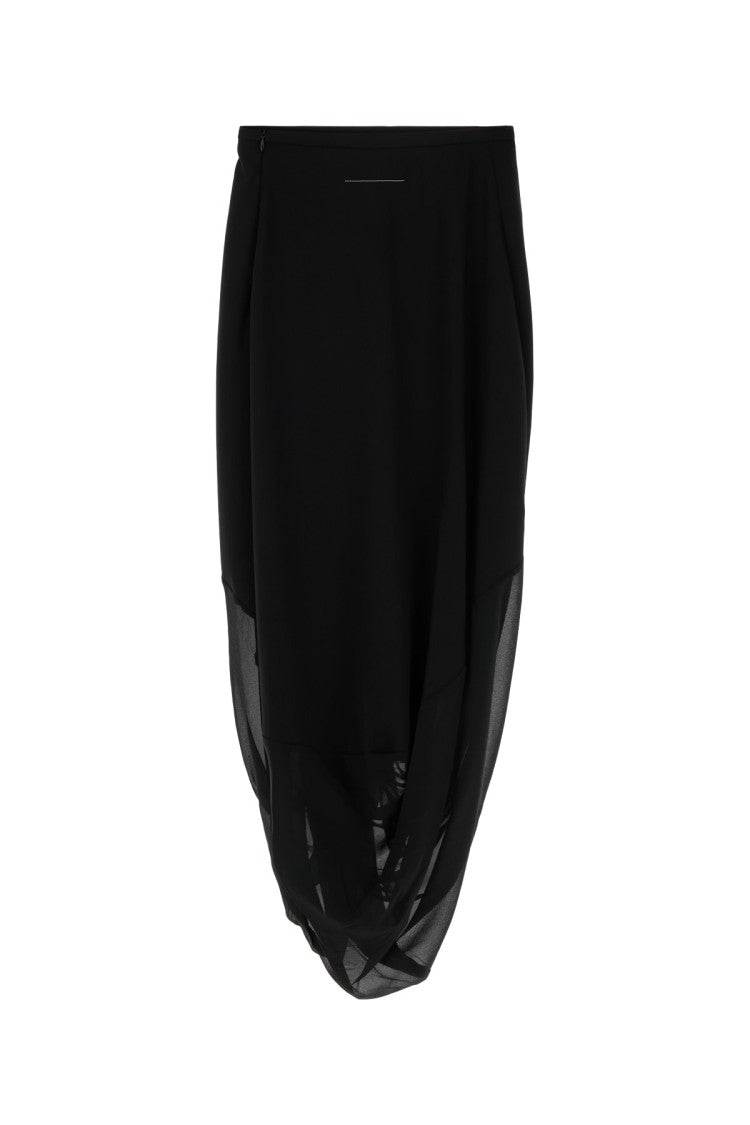 Mm6 By Maison Margiela Draped Midi Skirt