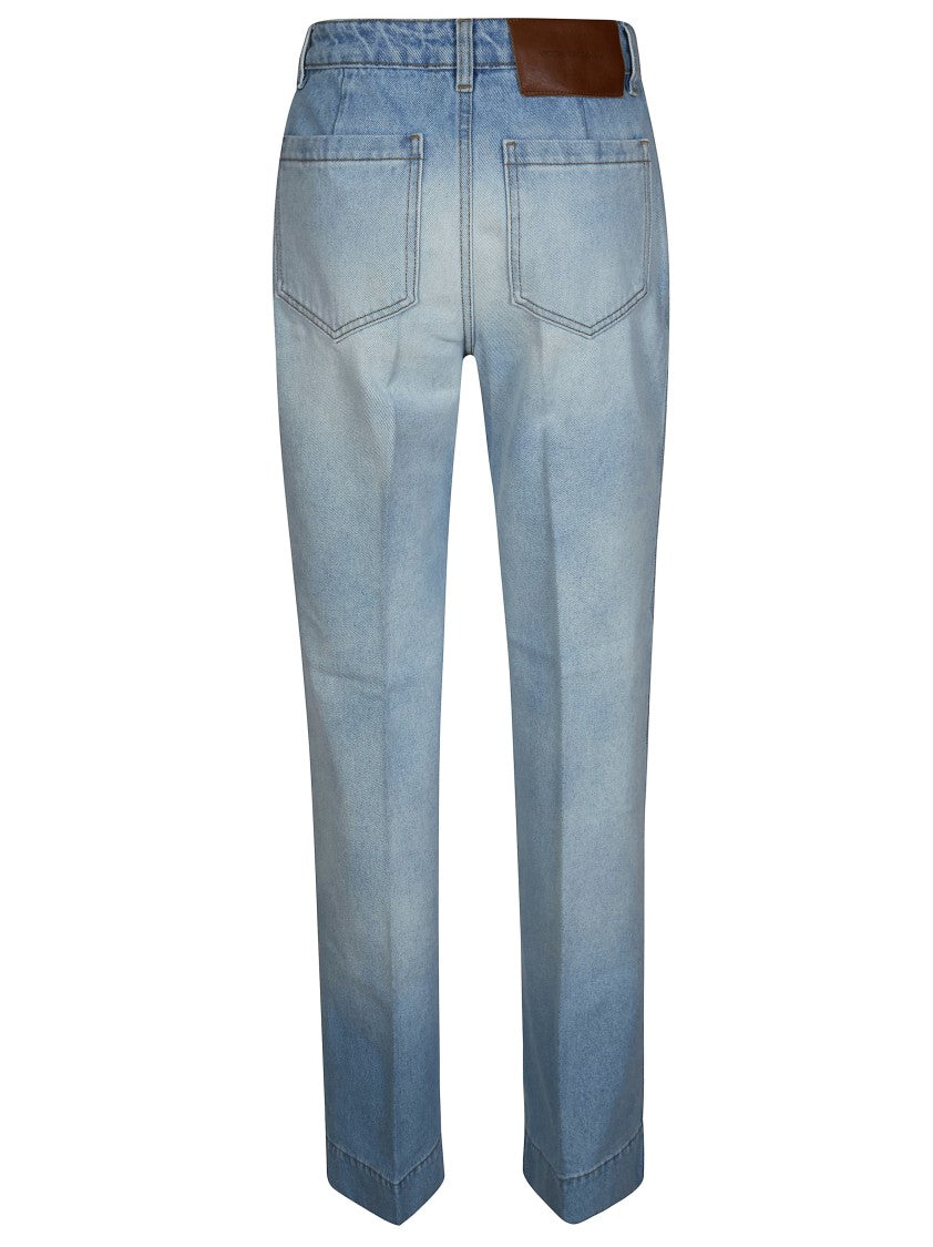 Victoria Beckham Light Blue Alina Faded Straight-Leg Jeans