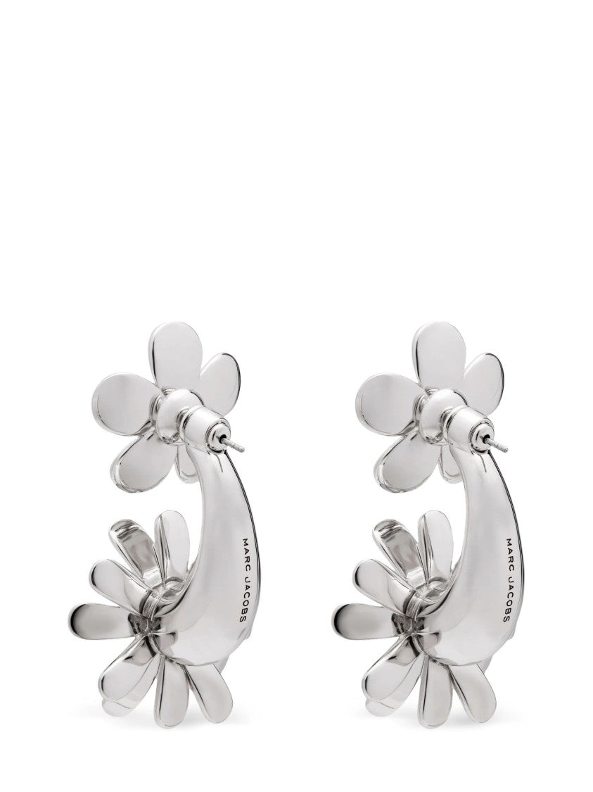 Marc Jacobs Silver Brass Daisy Wild Earrings
