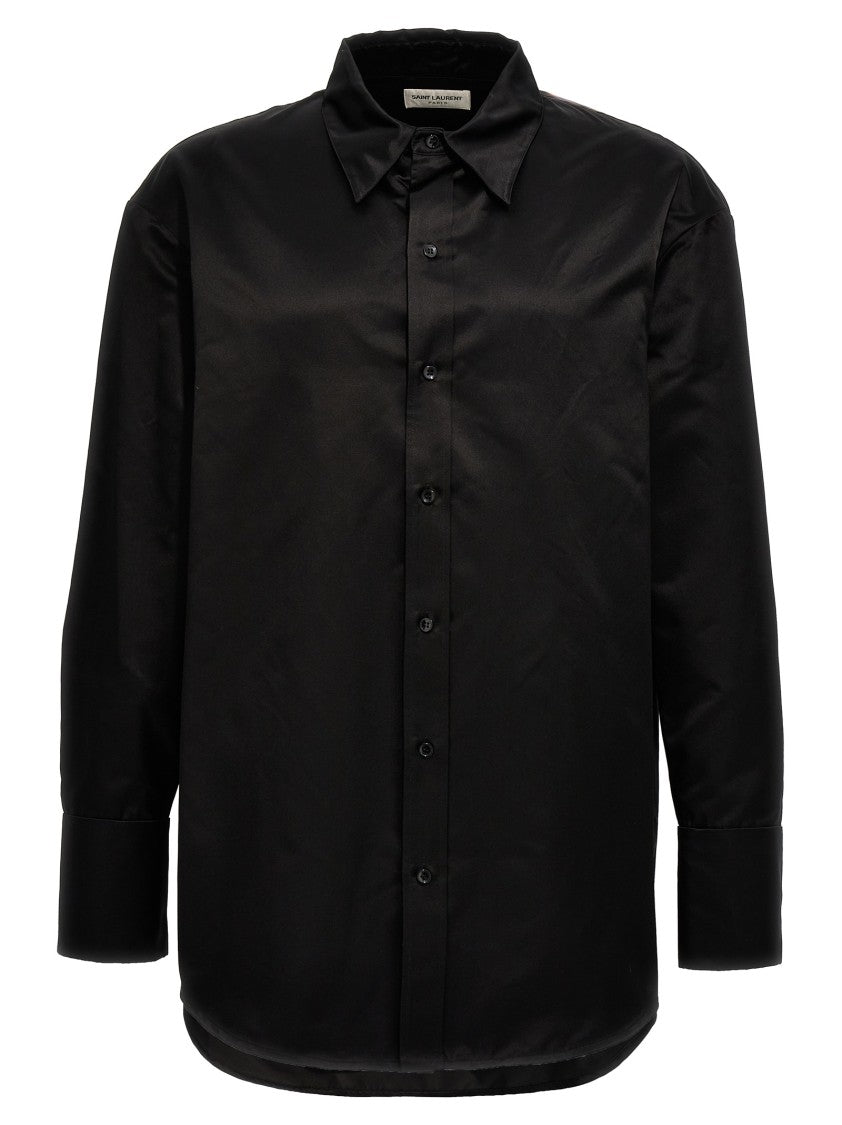 Saint Laurent Duchesse Silk Satin Oversized Shirt