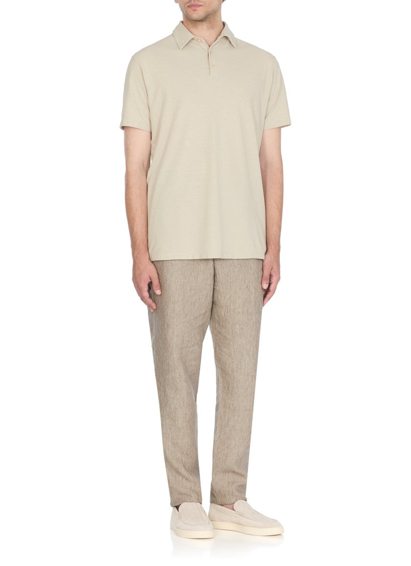 Zanone Beige Cotton Polo Shirt