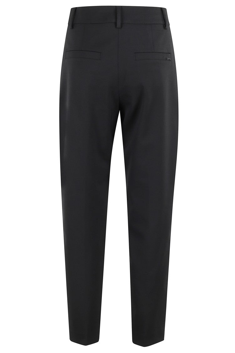Seventy Straight Leg Black Trousers With High Waist