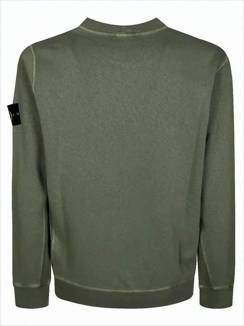 Stone Island Olive Green Long-Sleeve T-Shirt With Compass Logo Detail