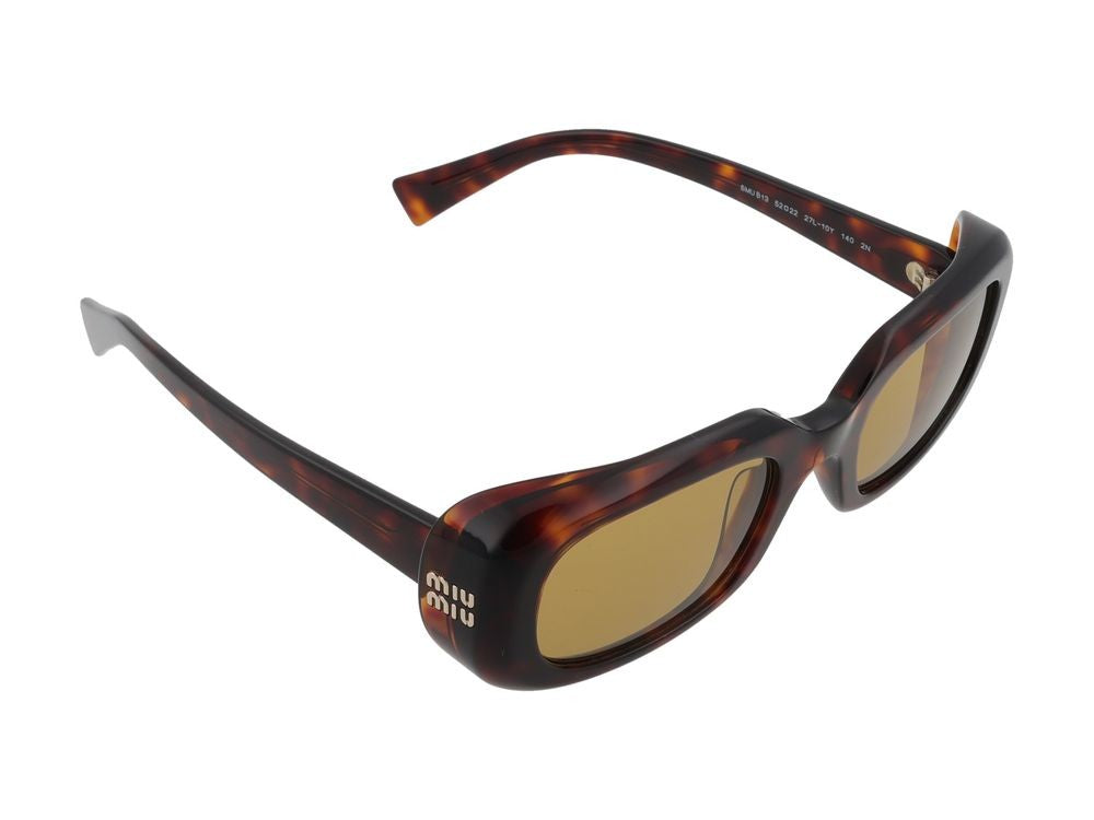 Miu Miu Tortoiseshell B13s Sole Acetate Rectangular Sunglasses