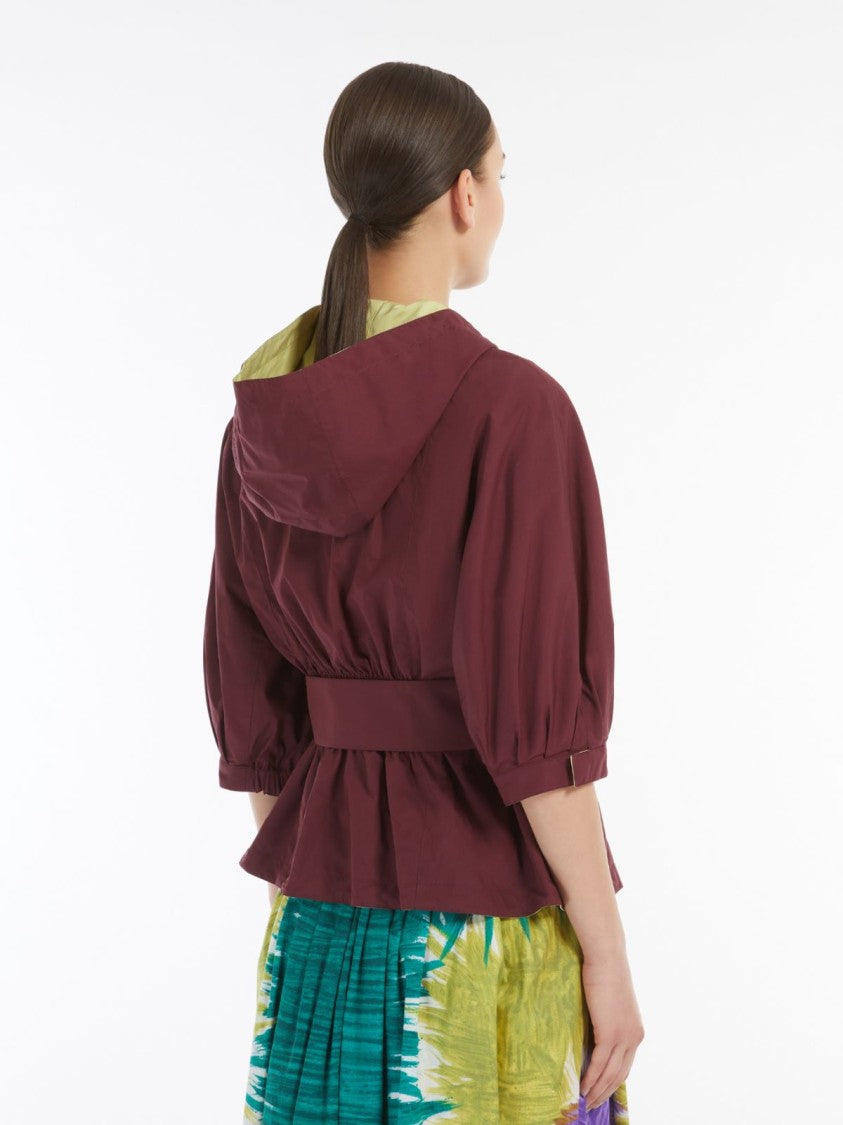 Max Mara Reversible Burgundy Windbreaker With Contrasting Interior