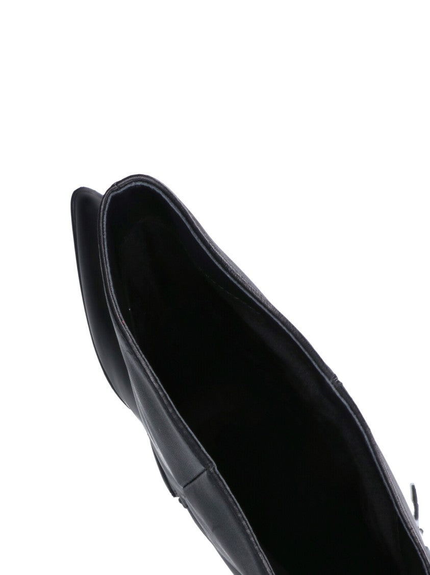 Pinko Black Vane 03 Fringed Leather Boots