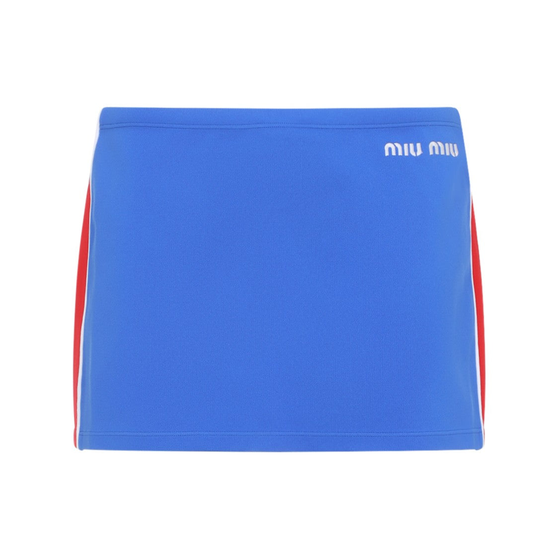 Miu Miu Sporty Mini Skirt With Bold Side Stripes