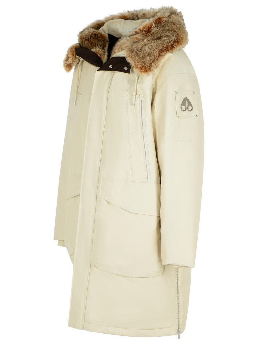 Moose Knuckles 'Dawson' Cream Cotton Blend Parka