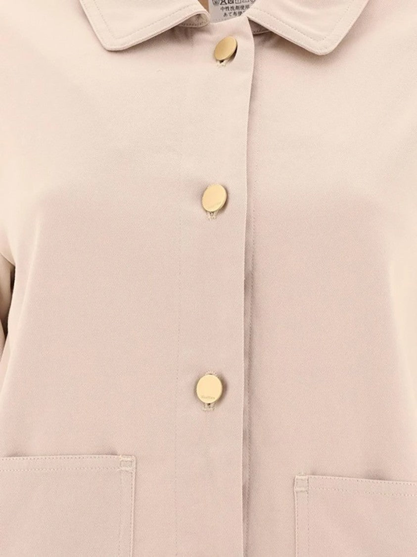 Max Mara Structured Cotton Jacket With Classic Collar