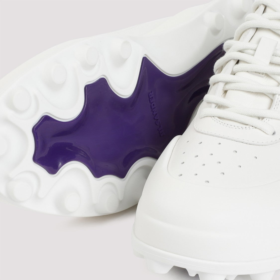 Jil Sander Porcelain White Leather Sneakers