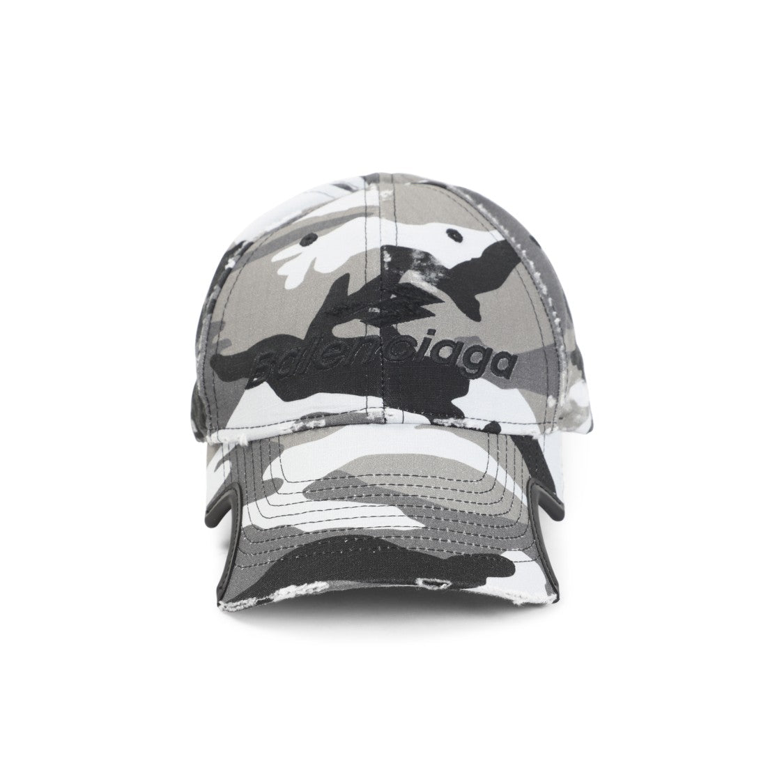 Balenciaga Camo Grey And Black Cotton Hat