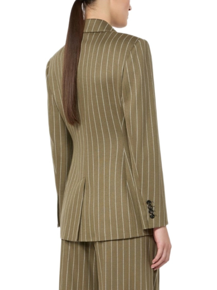 Max Mara Double-Breasted Tailored Jacket With Pinstripes