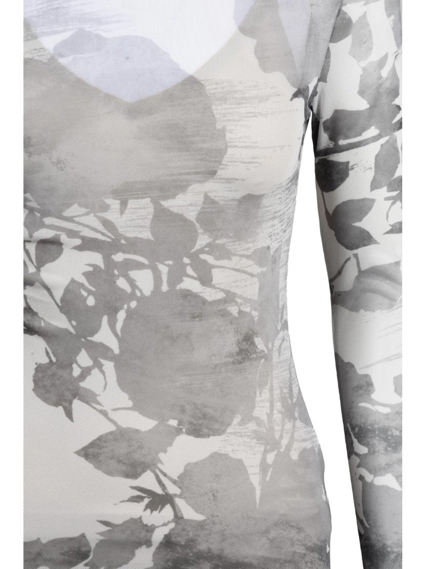 Patrizia Pepe Light Grey Floral Pattern Stretch Underjacket