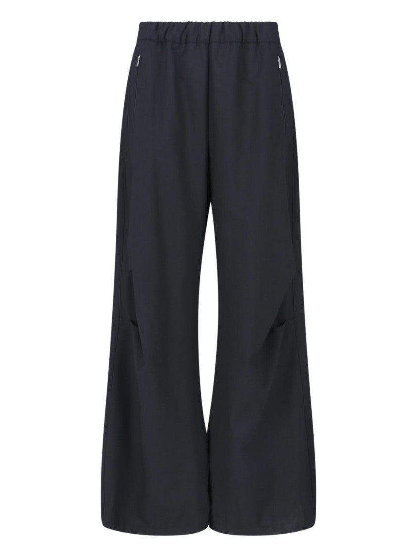 Laminar Black Wide-Leg Wool Blend Laminar Trousers
