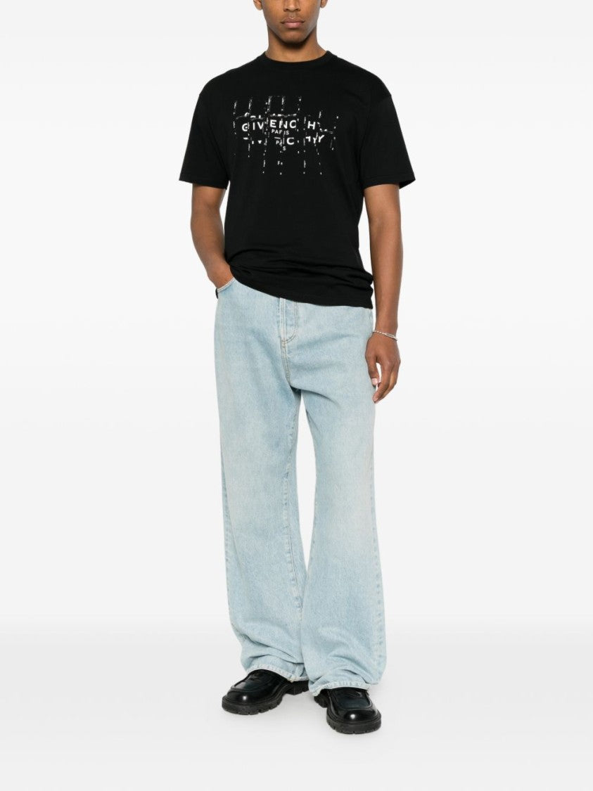 Givenchy Photographic Negative Print Crewneck Cotton T-Shirt