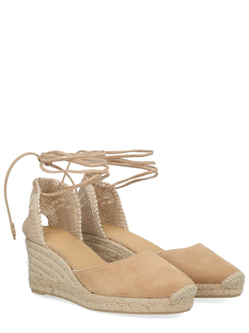 Castaner Cute Leather Jute Wedge Sandals