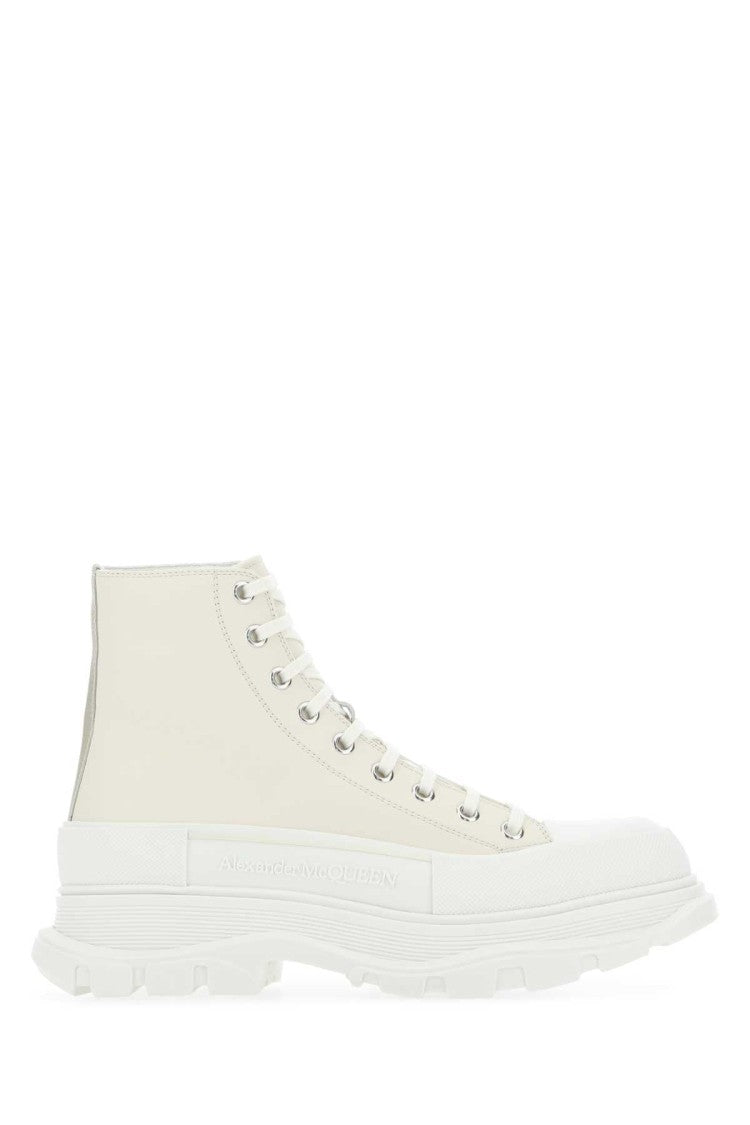 Alexander Mcqueen Sand Leather Tread Slick Sneakers