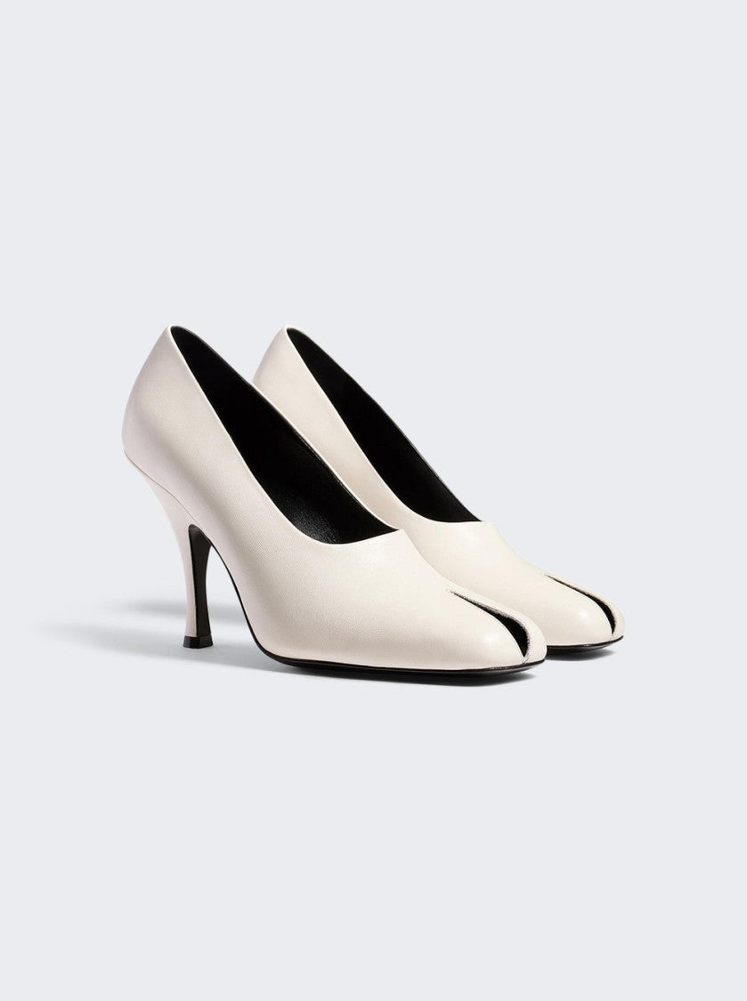 Khaite Eva Peep Toe Pump 100 Optic White