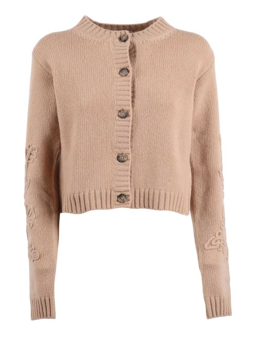 Ermanno Scervino Open-Front Knit Cardigan In Fine Wool