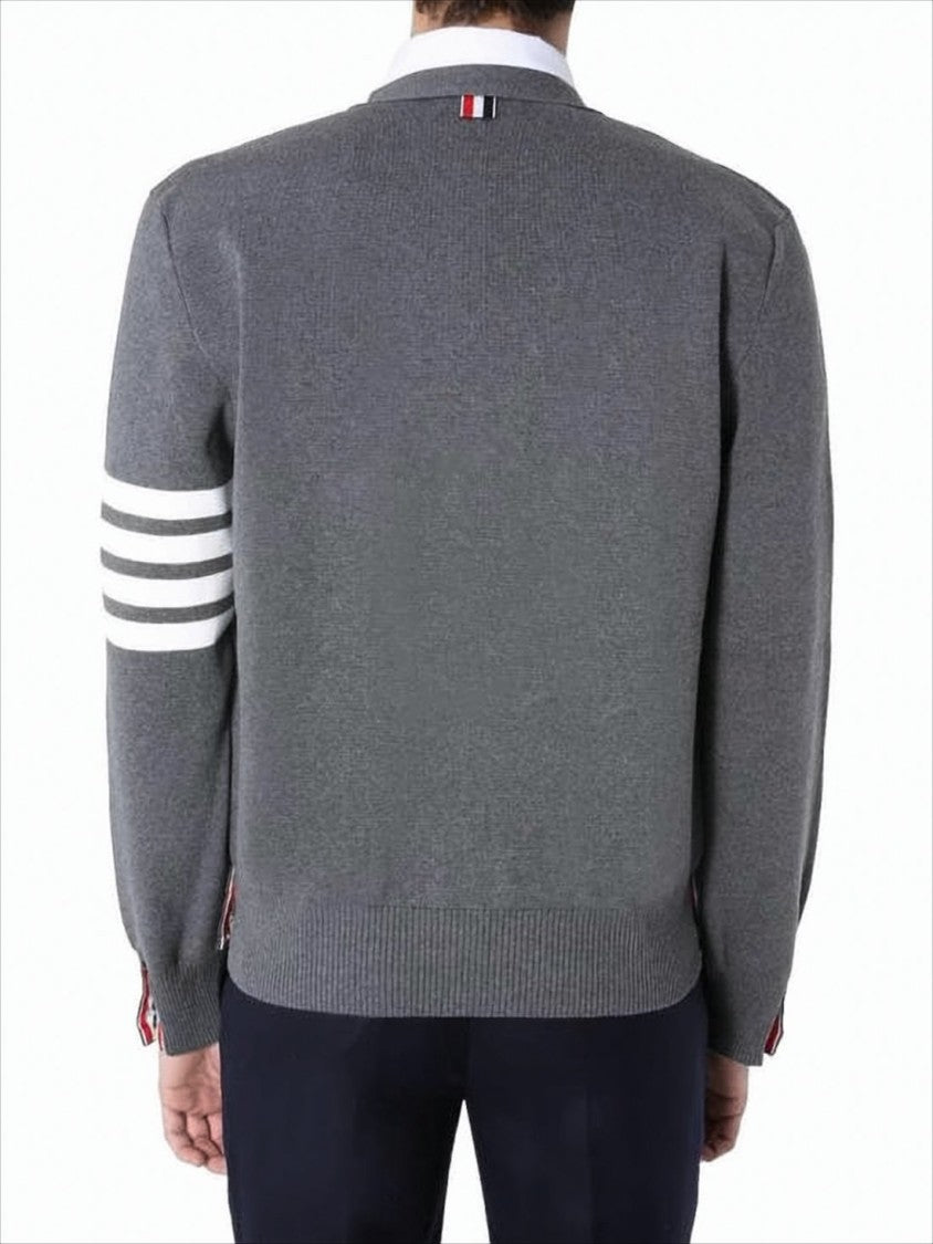 Thom Browne Classic V-Neck Cardigan With Distinctive Stripes