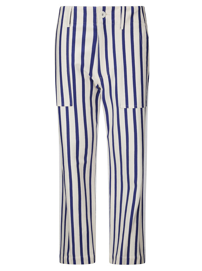 Jejia Straight Leg Trousers With Vertical Stripes