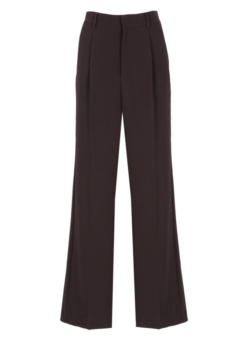 The Andamane Purple Wide-Leg Crepe Pants