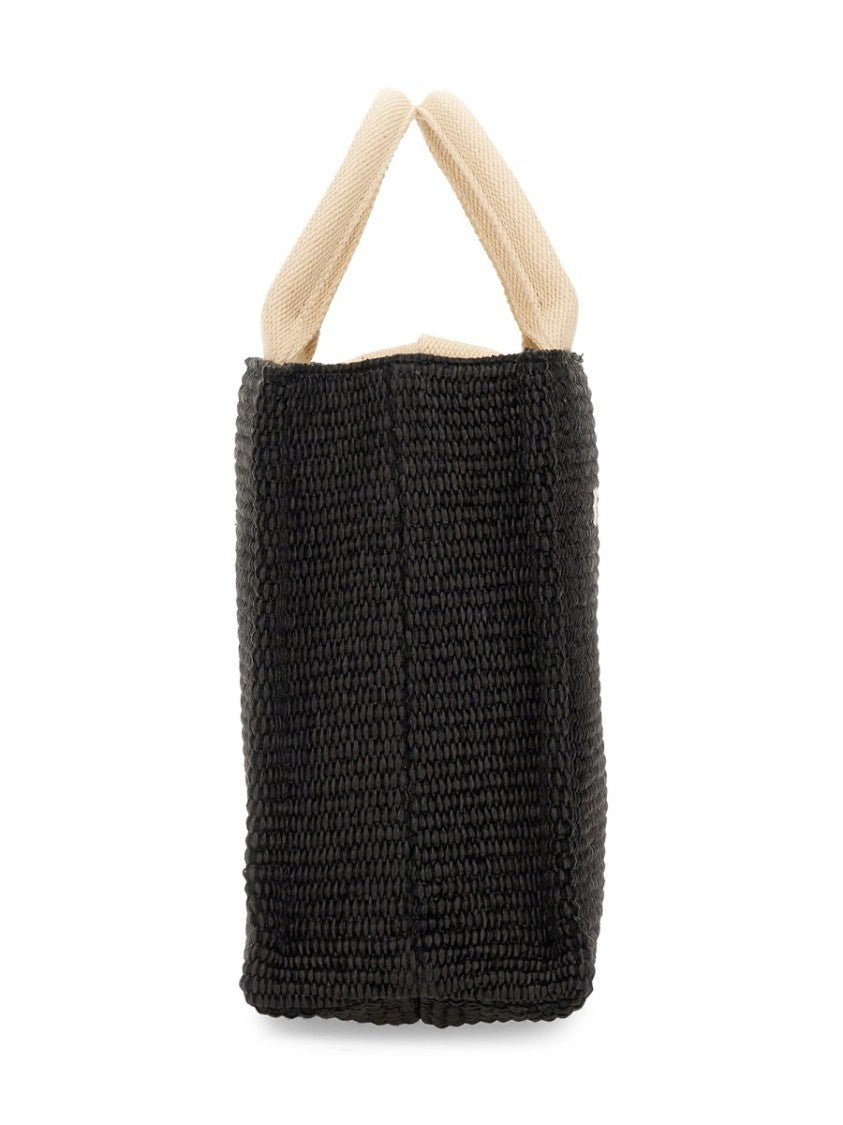 Marni Raffia Effect Fabric Small Tote Bag